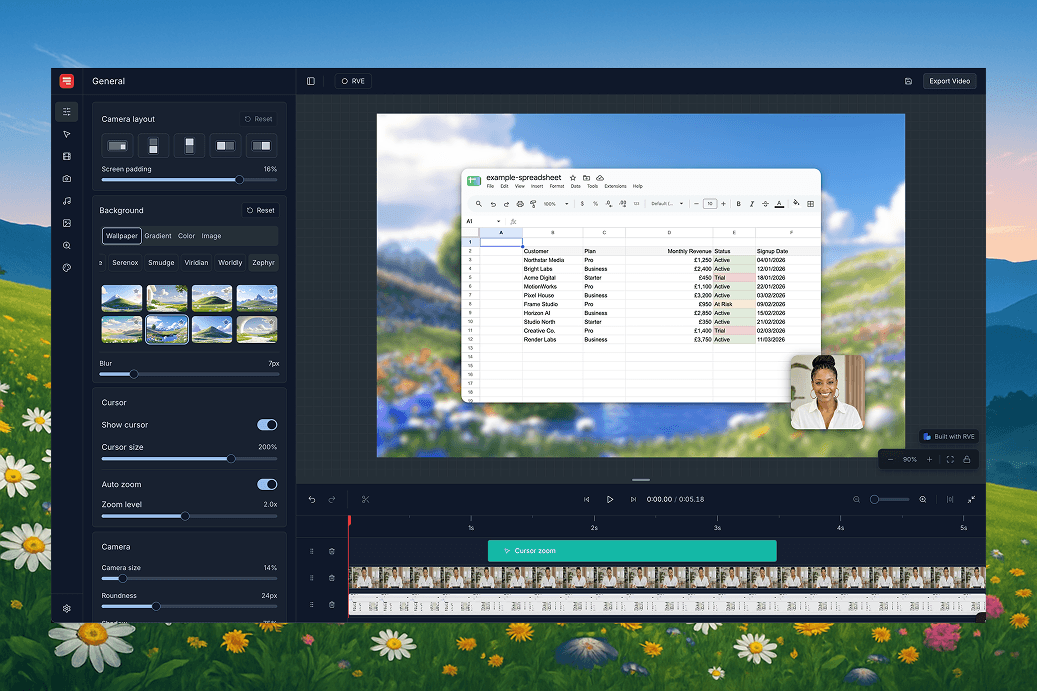 Launch your own screen recorder